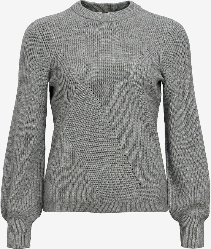 Genser objDitte RE L/s Knit Pullover - Grå