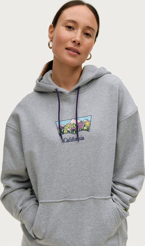 Hettegenser Relaxed Graphic Hoodie - Grå