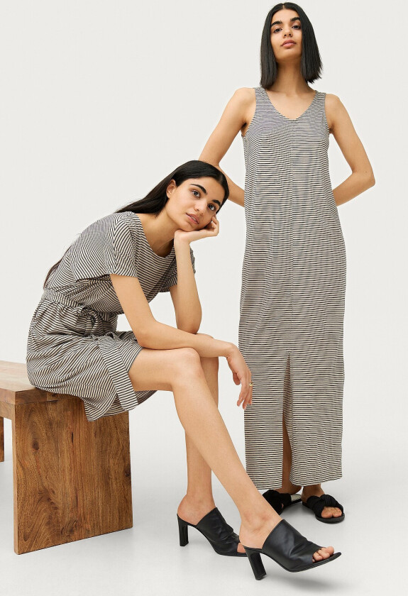 Kjole slfIvy SS Bat Sleeve Knee Dress Str - Beige