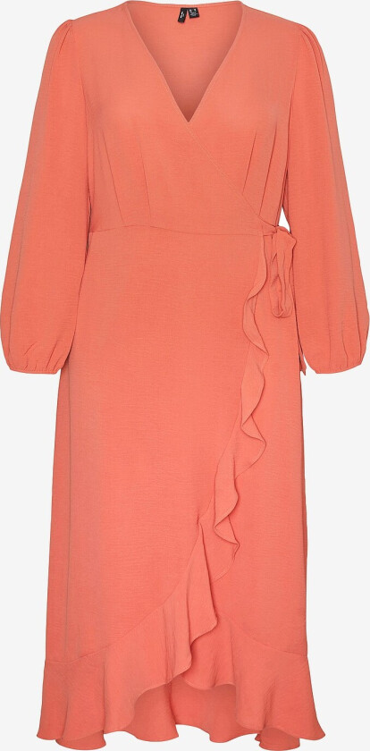 Maxikjole vmcAlva 7/8 Wrap Dress Wvn GA Cur - Orange