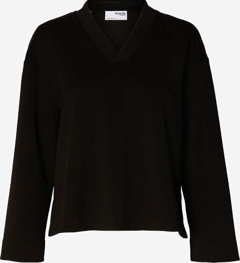 Topp slfIlvetti LS V-neck Top - Svart