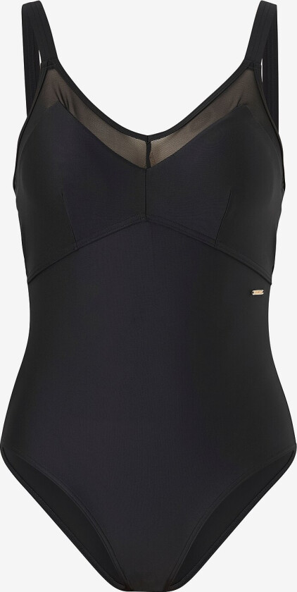 Badedrakt Shaping Mesh Detail 1 Piece - Svart