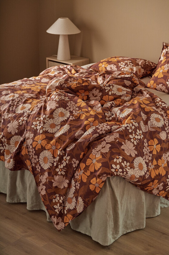 Sengesett Avery Flower i bomullspercale 2 eller 3 stykker - Flerfarget