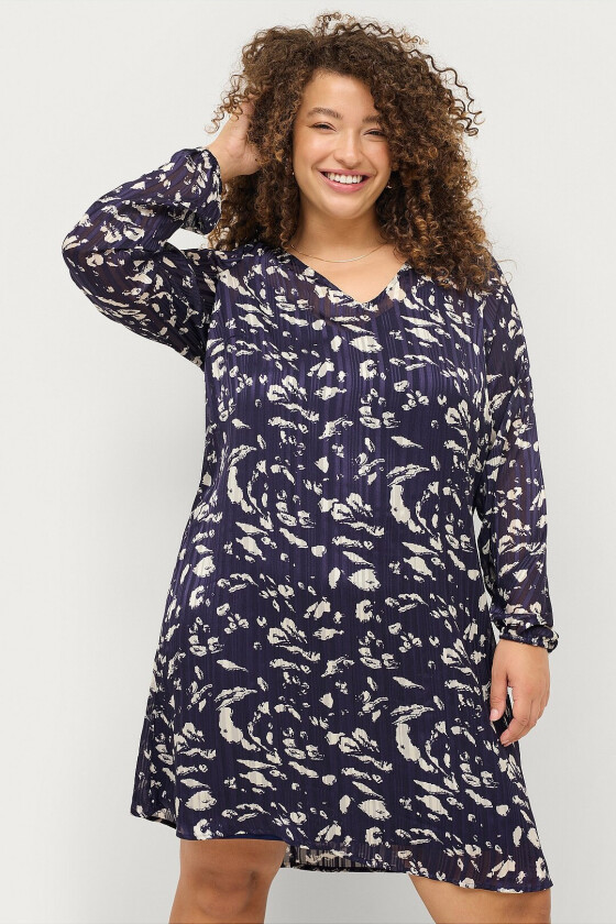 Kjole MLUCY, L/S, ABK DRESS - Blå