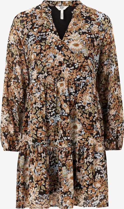 Kjole objMila Gia L/S Dress - Svart