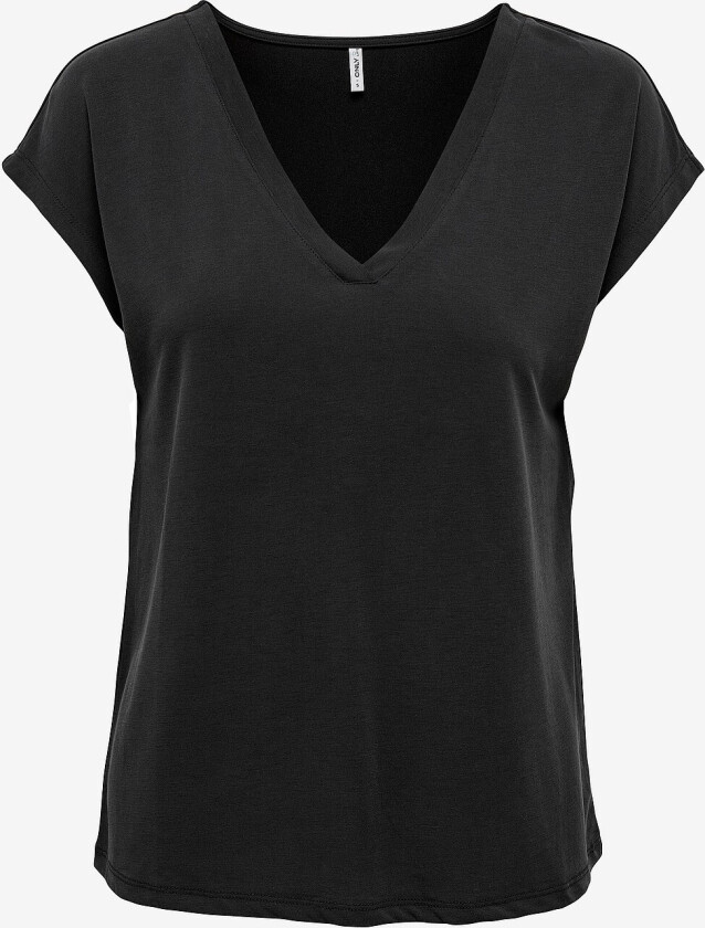 Topp onlFree Life S/S Mod V-neck Top Jrs - Svart