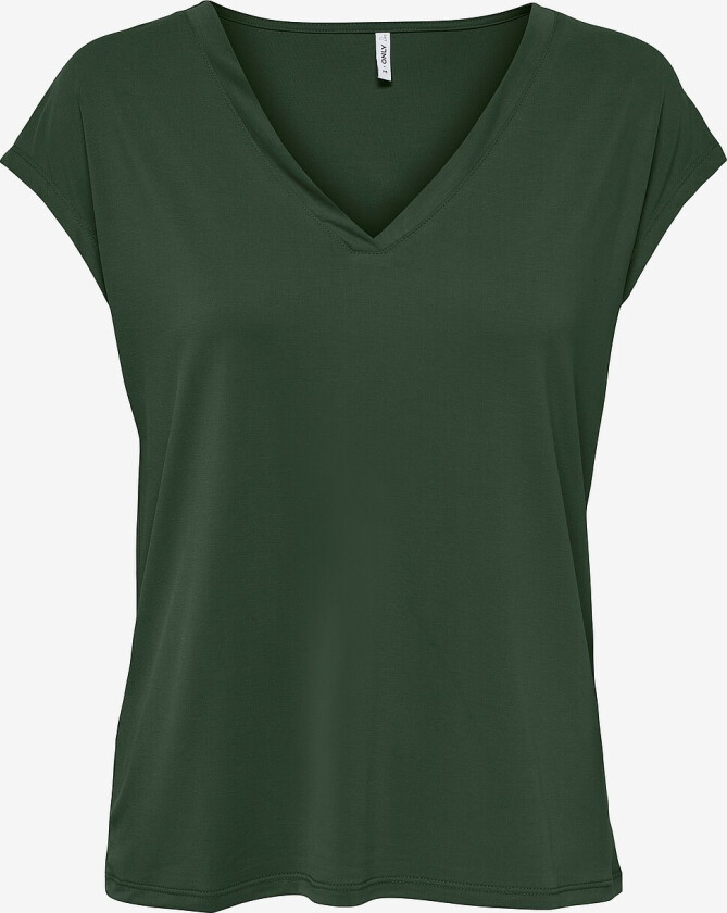 Topp onlFree Life S/S Mod V-neck Top Jrs - Grønn