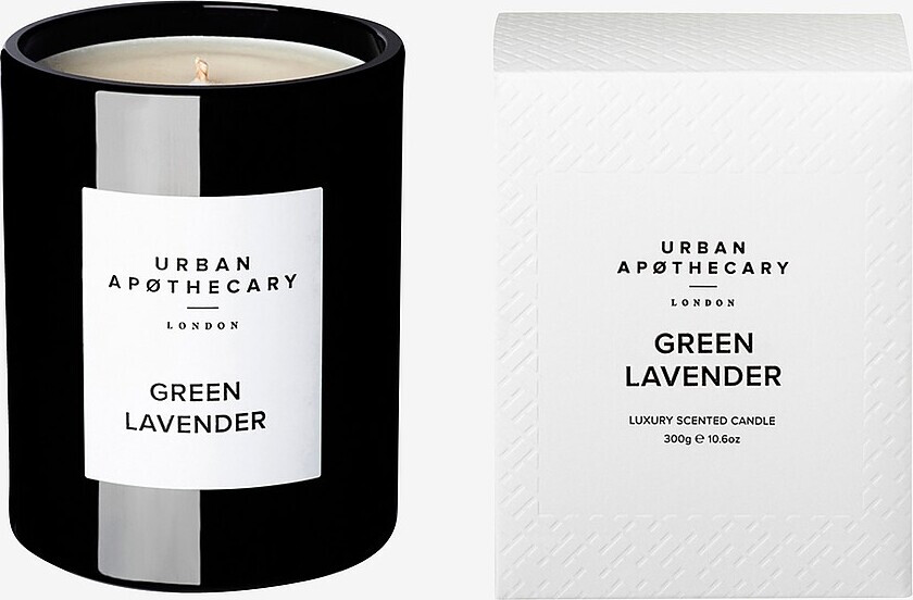 Luxury Candle Green Lavender - Hvit