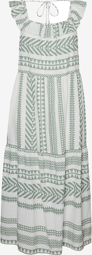 Maxikjole vmcDicthe SL Ankle Dress Wvn Curve - Grønn