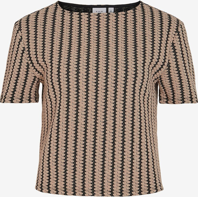 Topp viHella 2/4 Jaquard Top #7 / S - Svart