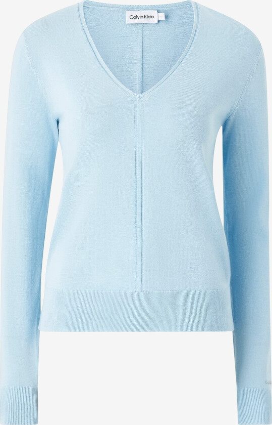 Genser Cotton Silk V-neck Sweater - Blå