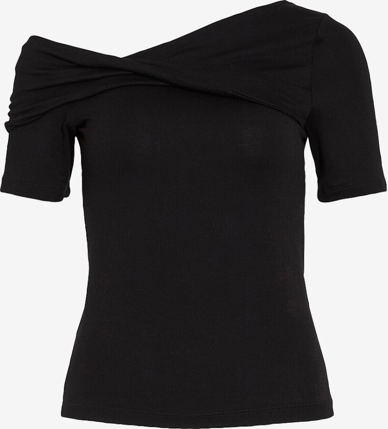 Topp viSuri S/S Twist Top - Svart