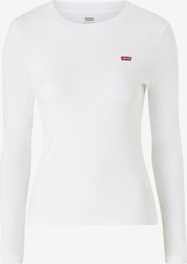 Topp Essential HM LS Tee White + - Hvit