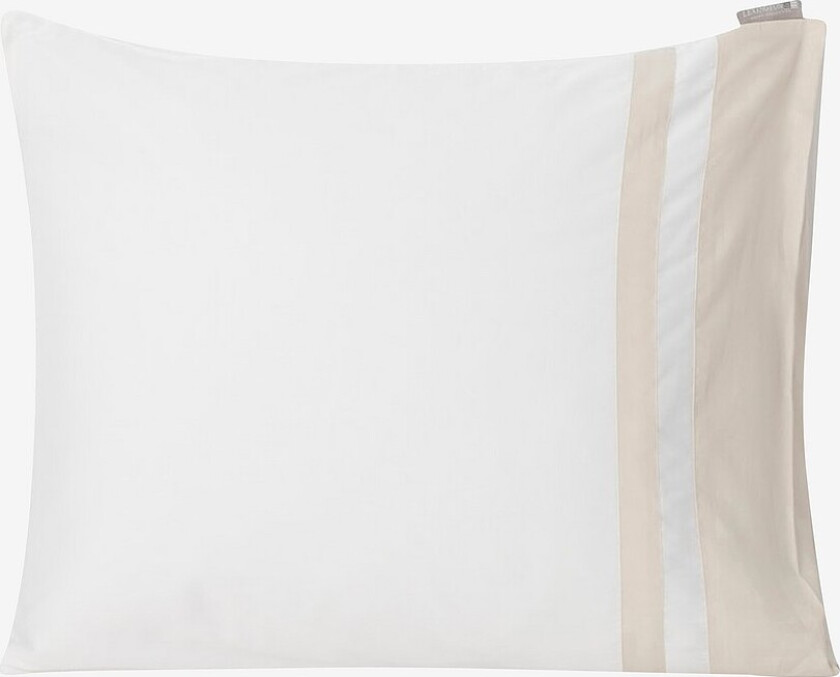 Putevar Hotel Sateen Contrast Pillowcase - Hvit