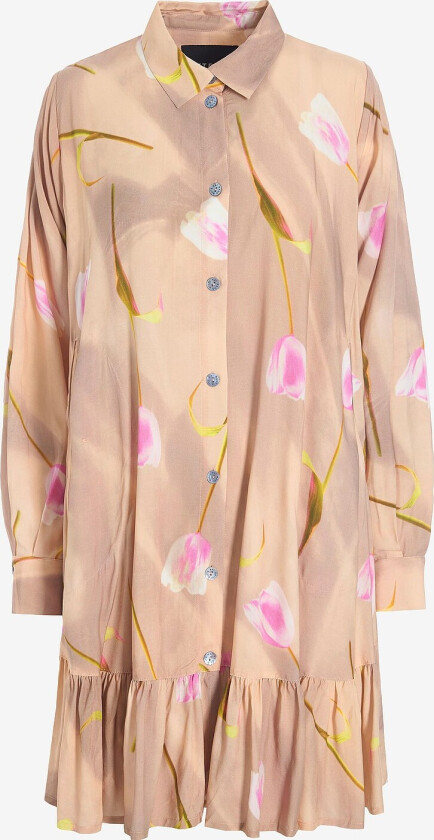 Skjortekjole Haru Flounce Dress - Beige