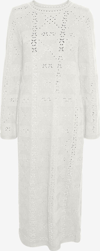 Maxikjole vmJayla LS O-neck 7/8 Knit Dress - Hvit