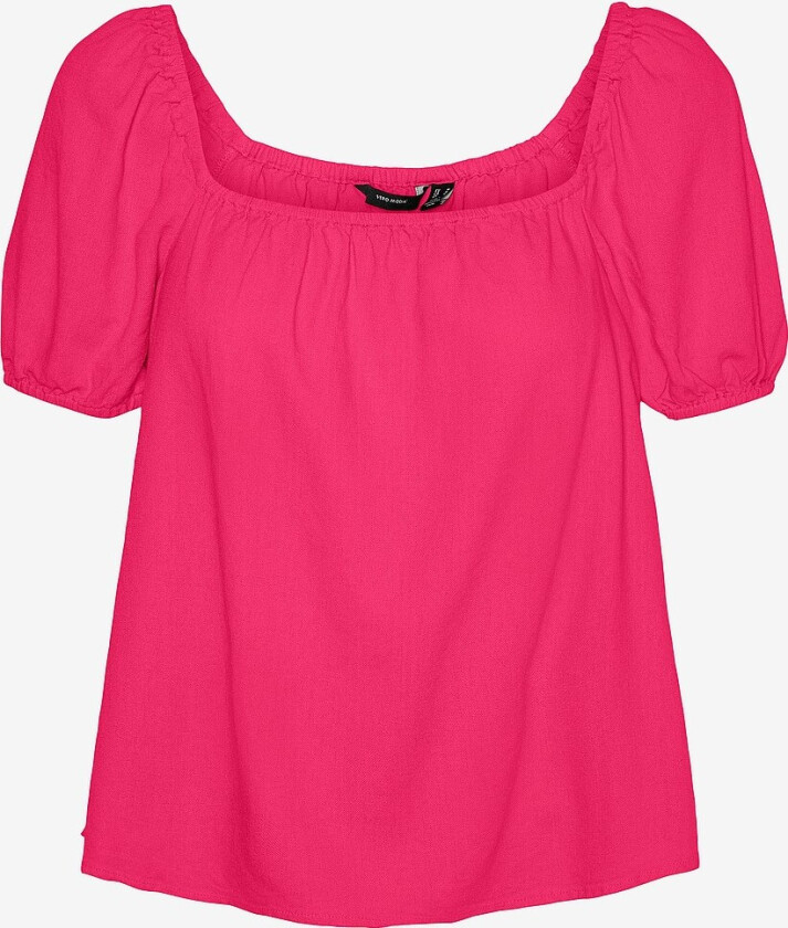 Topp vmMymilo SS Squared Top Wvn GA - Rosa