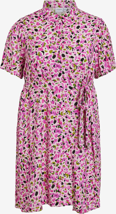 Skjortekjole viPaya Ane S/S Short Shirt Dress/cu - Rosa