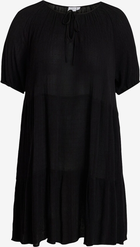 Kjole viMoe Deep O-neck S/S Short Dress - Svart