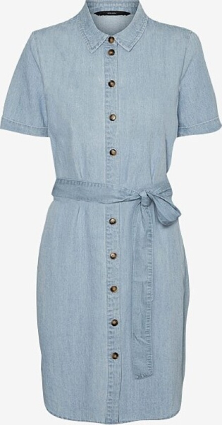 Skjortekjole vmSilvia S/S Denim Dress - Blå
