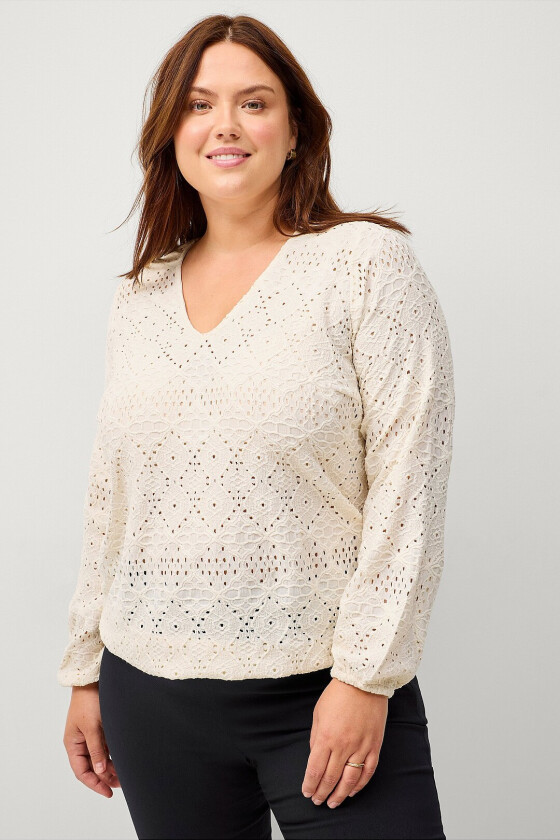 Topp vLisa L/S Blouse - Hvit