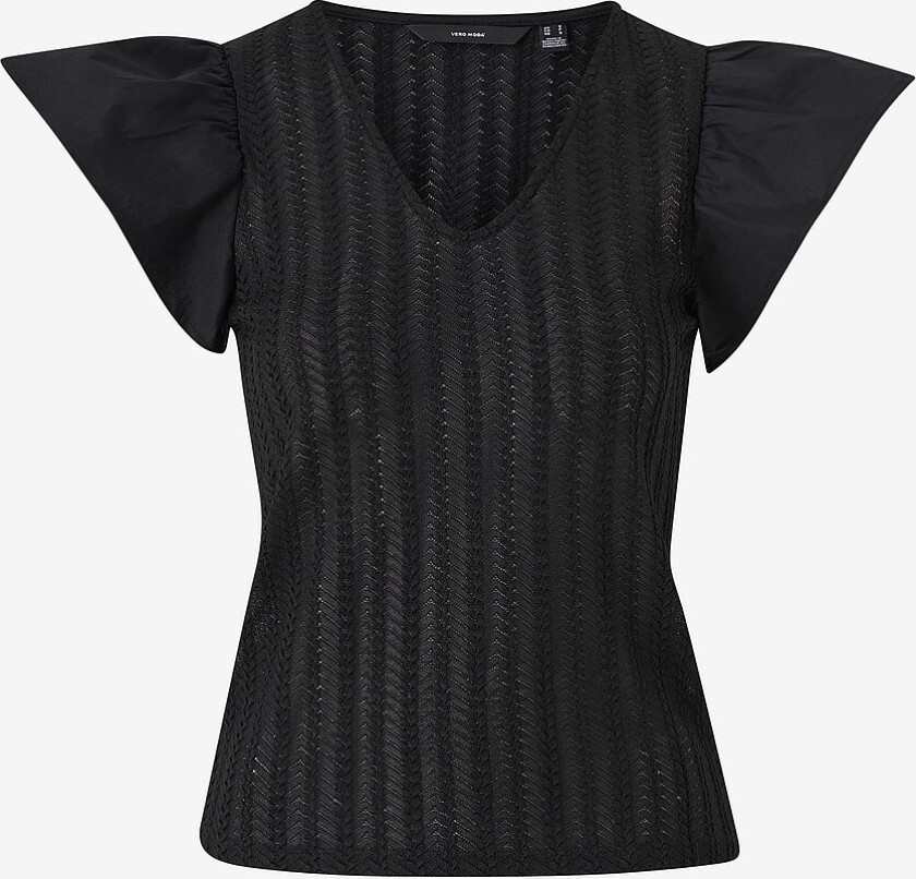 Topp vmNaja SS V-neck Top - Svart