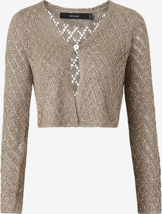 Kardigan vmLeilani Stitch LS Cropped - Grå