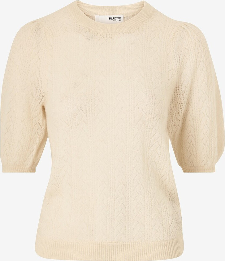 Topp slfMagde 2/4 Knit O-neck - Beige