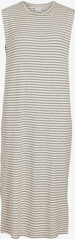 Kjole viLumira O-neck S/L Midi Calf Dress - Natur