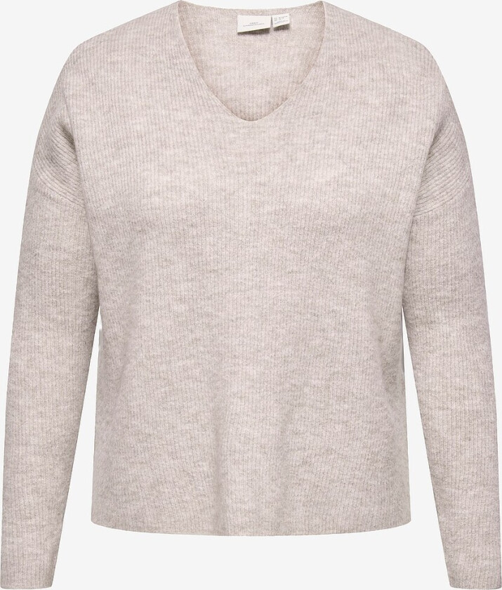 Genser carCamilla V-neck L/S Pullover Knt - Beige