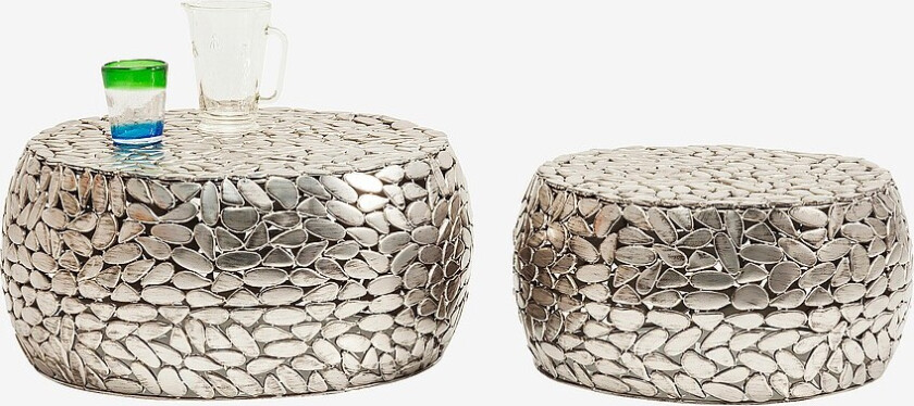 Sofabord Pebbles Deluxe (2/sett) - Sølv
