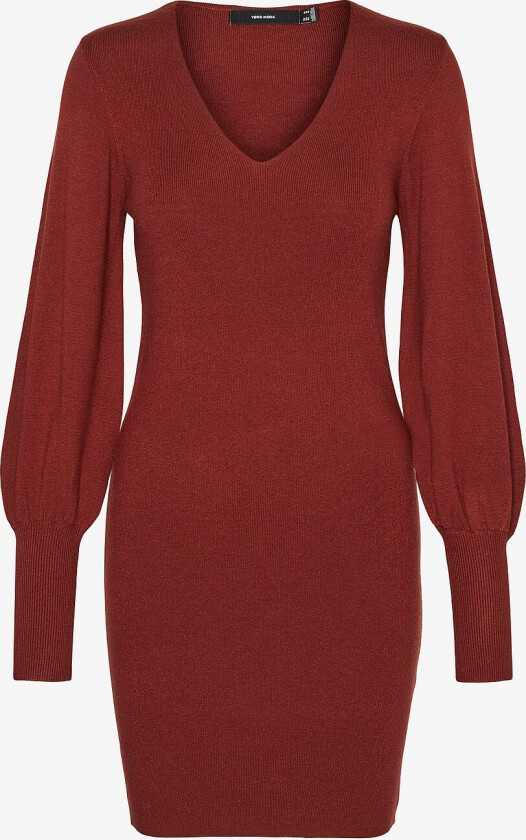 Kjole vmHollykarispuff LS V-neck Dress GA - Brun