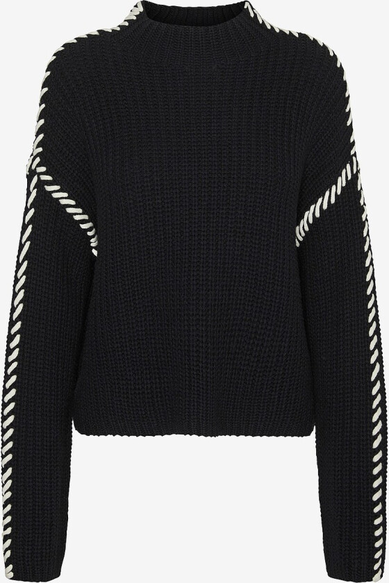 Genser vmNewcream LS Funnelneck Pullover B - Svart