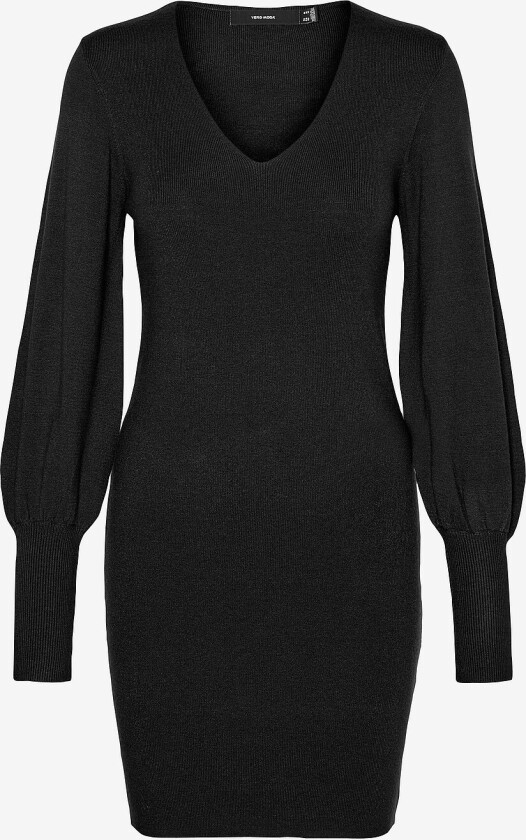 Kjole vmHollykarispuff LS V-neck Dress GA - Svart