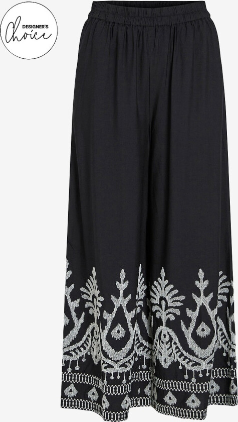 Bukser viWinnie Alethea Cropped Embroided - Svart