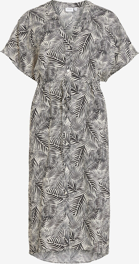Kjole viLimia Kiw S/S V-neck Midi Dress - Svart