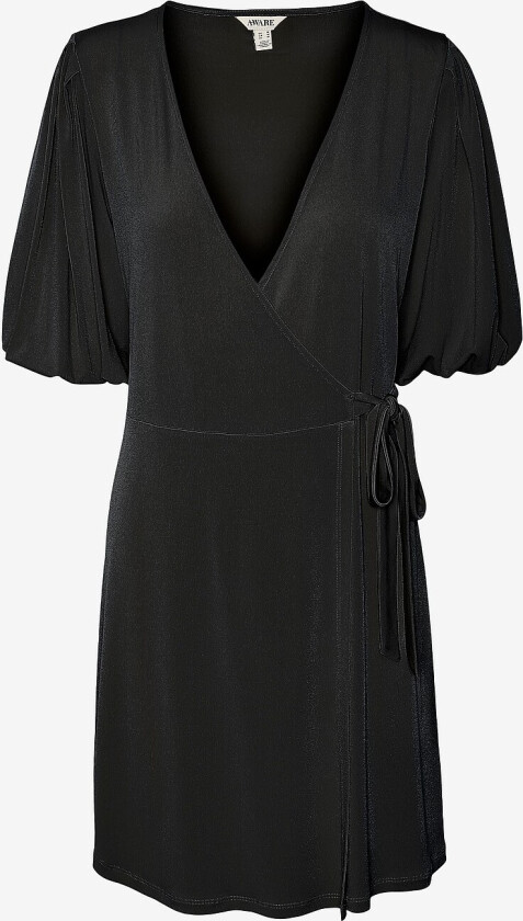 Omslagskjole vmJileah 2/4 V-neck Short Dress - Svart