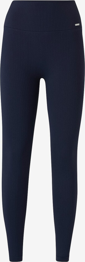 Treningstights Navy Ribbed Seamless Tights - Blå