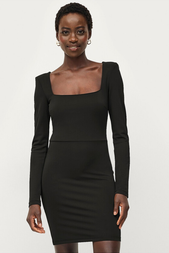 Kjole Shoulderpad Mini Dress - Svart