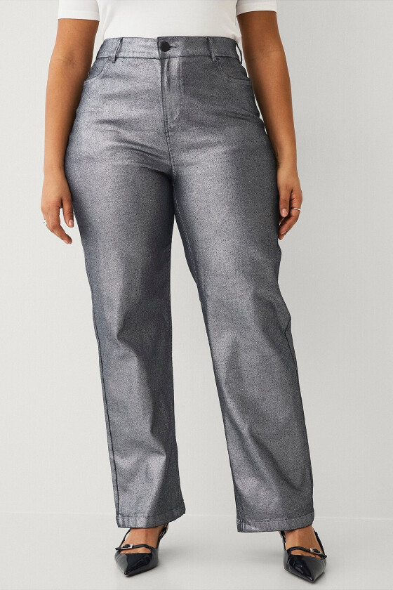 Jeans Jally, Straight, Silver - Sølv