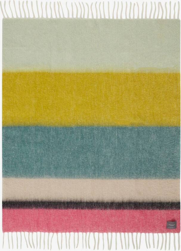 Pledd Rutete mohairstripe - Grønn