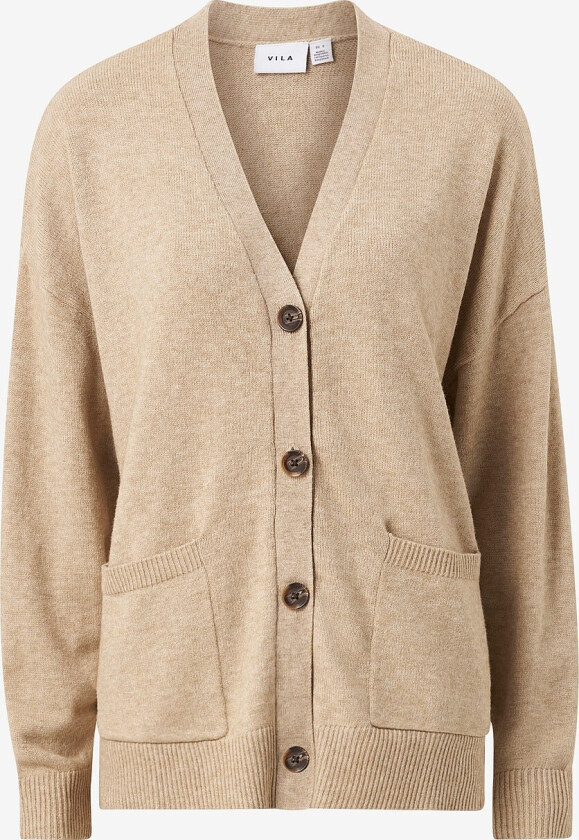 Kardigan viRil L/S Oversize Knit Cardigan - Beige