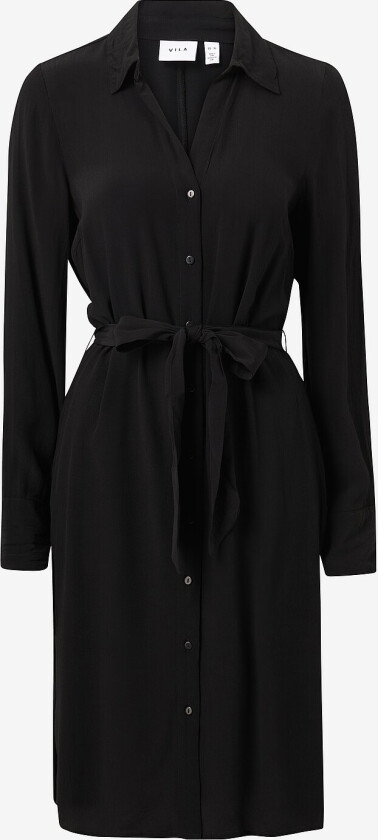 Skjortekjole viFini L/S Midi Shirt Dress - Svart