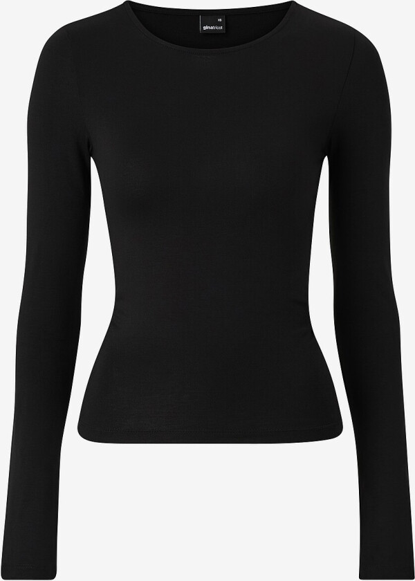 Topp Soft Touch Crew Neck Top - Svart