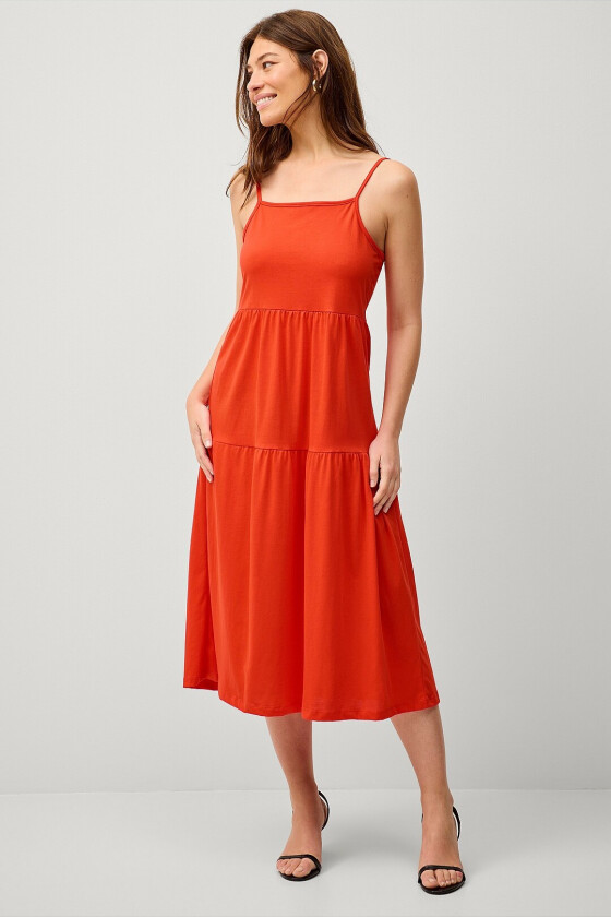 Kjole viSummer Strap Midi Dress - Orange