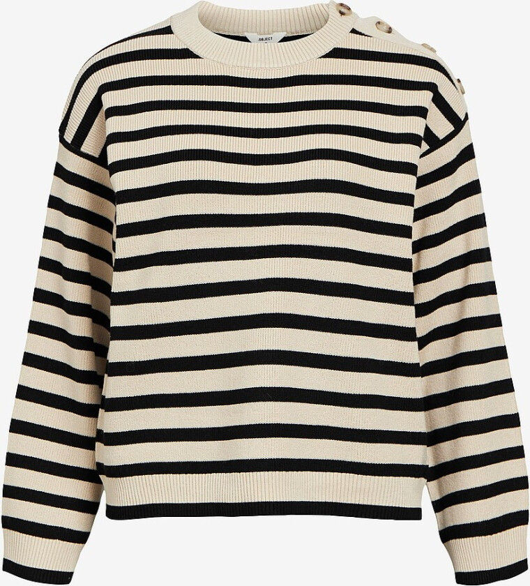 Genser objElly LO LS Knit Pullover Noos - Beige