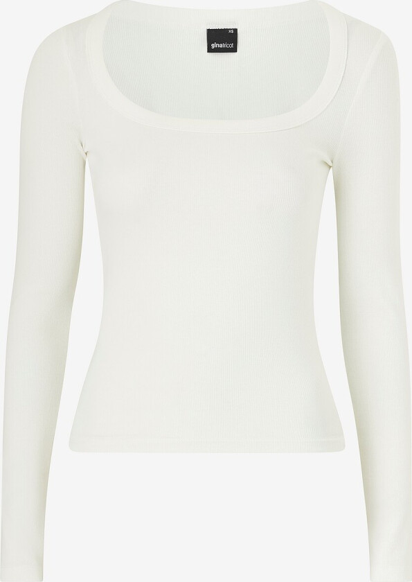 Topp Rib Long Sleeve Top - Hvit