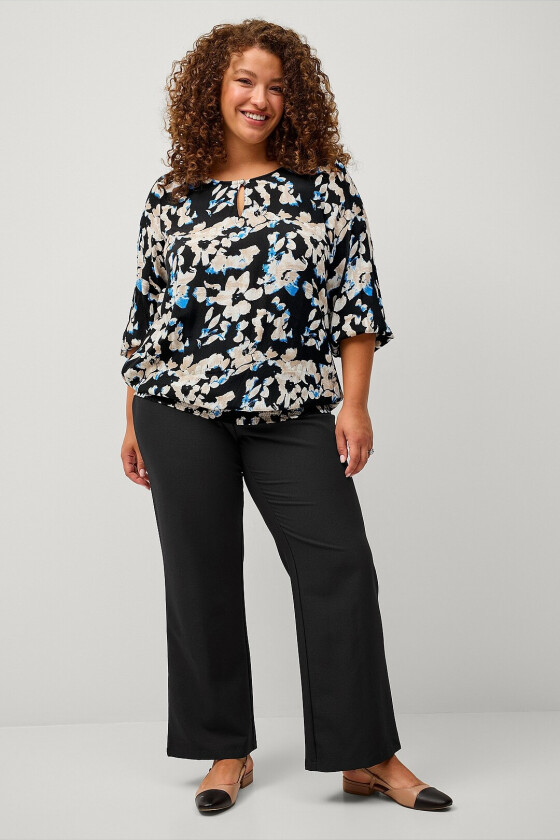 Topp vBella 3/4 Smock Blouse - Svart