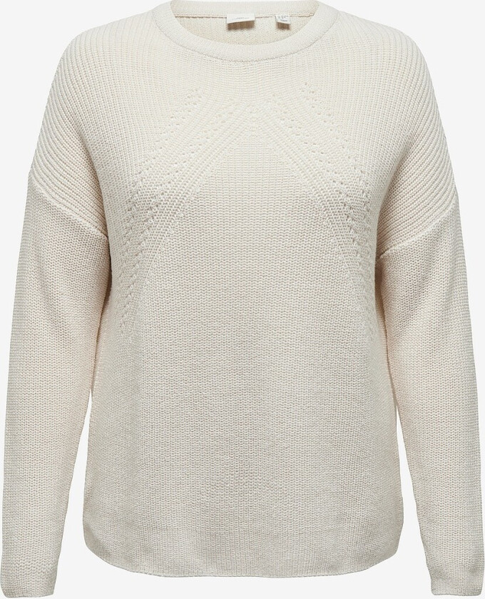 Genser carBella Life LS Detail O-neck Knt - Beige