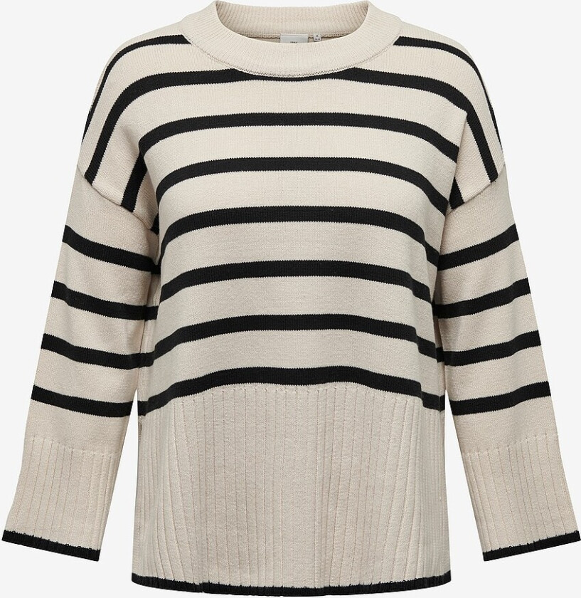 Genser carHella LS Loose Striped O-neck - Beige